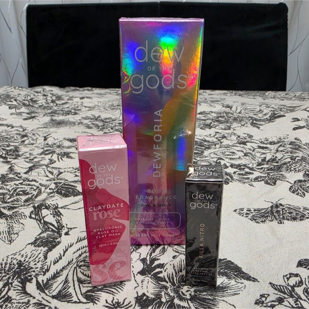 Dew of the Gods Bundle Body Fragrance + Clay Mask + Under Eye Cream